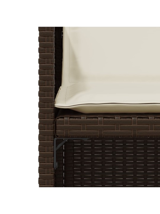 3dílný bistro set s poduškami hnědý polyratan