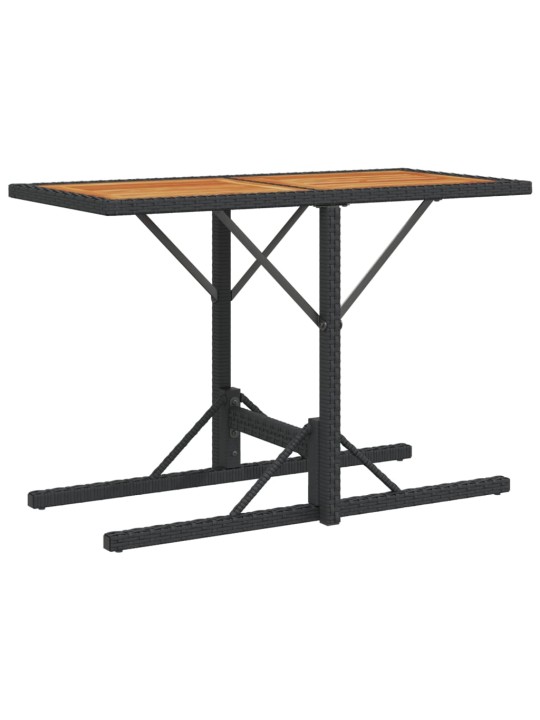 3dílný bistro set s poduškami černý polyratan