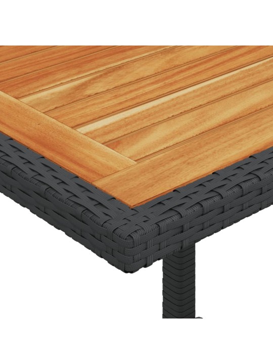 3dílný bistro set s poduškami černý polyratan