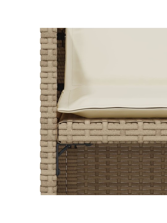 3dílný bistro set s poduškami béžový polyratan