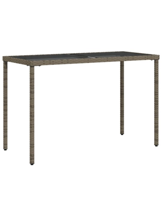 Zahradní stůl se skleněnou deskou šedý 115x54x74 cm polyratan