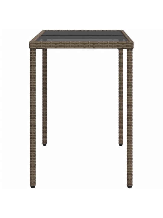 Zahradní stůl se skleněnou deskou šedý 115x54x74 cm polyratan
