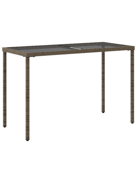 Zahradní stůl se skleněnou deskou šedý 115x54x74 cm polyratan