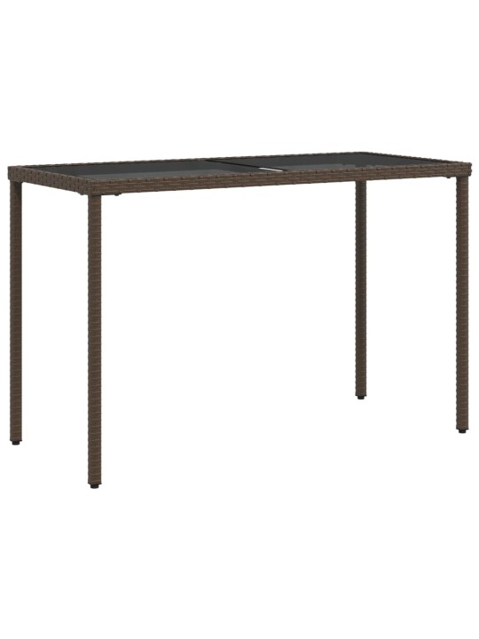 Zahradní stůl se skleněnou deskou hnědý 115x54x74 cm polyratan