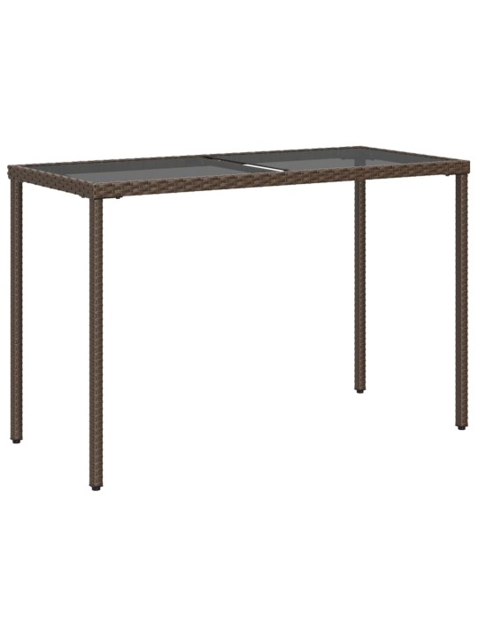 Zahradní stůl se skleněnou deskou hnědý 115x54x74 cm polyratan