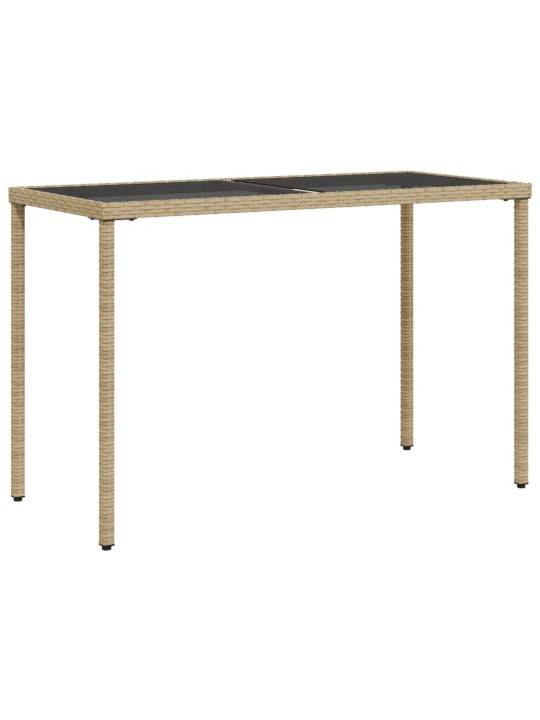 Zahradní stůl se skleněnou deskou béžový 115x54x74 cm polyratan