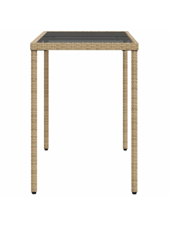 Zahradní stůl se skleněnou deskou béžový 115x54x74 cm polyratan