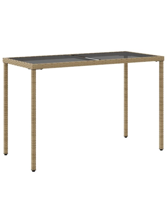 Zahradní stůl se skleněnou deskou béžový 115x54x74 cm polyratan