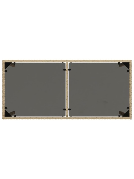 Zahradní stůl se skleněnou deskou béžový 115x54x74 cm polyratan