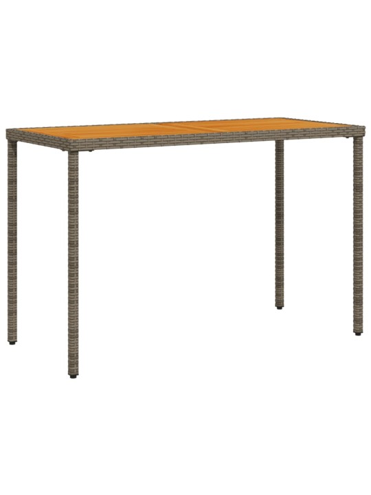 Zahradní stůl s akáciovou deskou šedý 115x54x74 cm polyratan