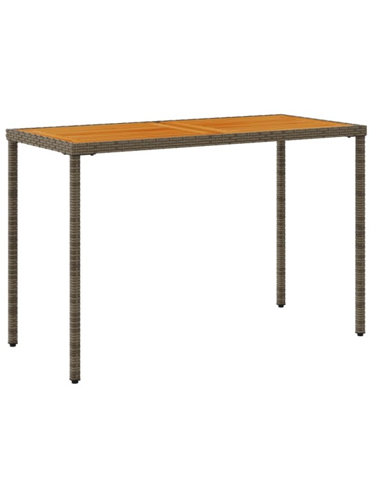 Zahradní stůl s akáciovou deskou šedý 115x54x74 cm polyratan