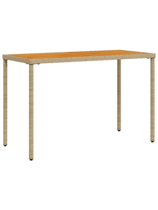 Zahradní stůl s akáciovou deskou béžový 115x54x74 cm polyratan