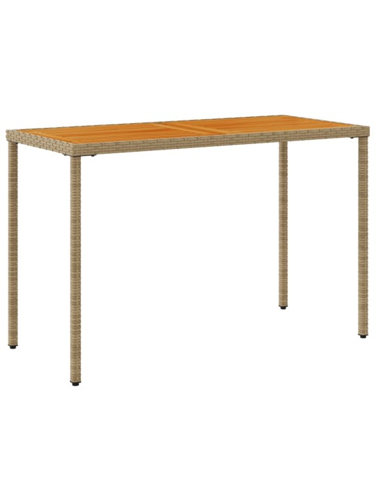 Zahradní stůl s akáciovou deskou béžový 115x54x74 cm polyratan