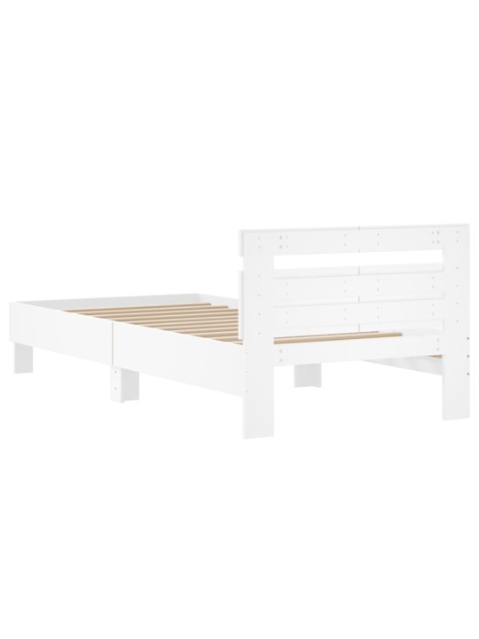 Rám postele s čelem bílý 100 x 200 cm kompozitní dřevo