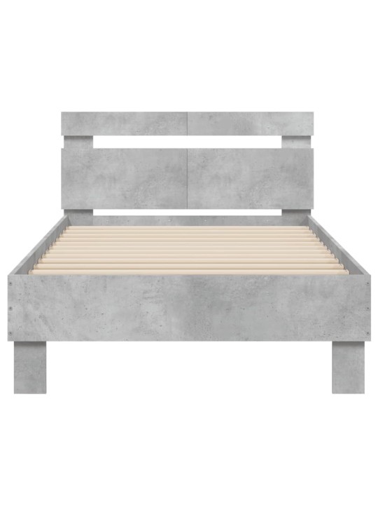 Rám postele s čelem betonově šedý 100 x 200 cm kompozitní dřevo