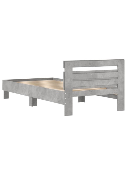Rám postele s čelem betonově šedý 100 x 200 cm kompozitní dřevo