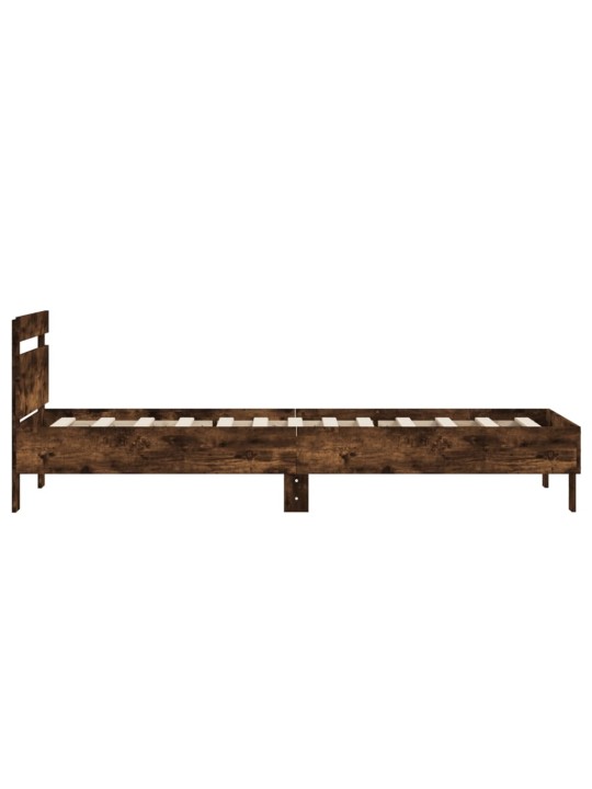 Rám postele s čelem kouřový dub 90 x 200 cm kompozitní dřevo