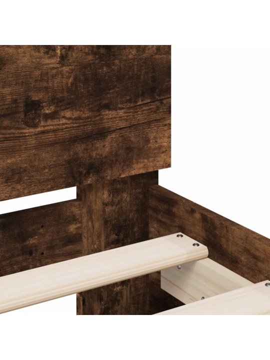 Rám postele s čelem kouřový dub 90 x 200 cm kompozitní dřevo