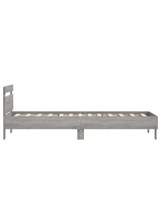 Rám postele s čelem šedý sonoma 90 x 200 cm kompozitní dřevo
