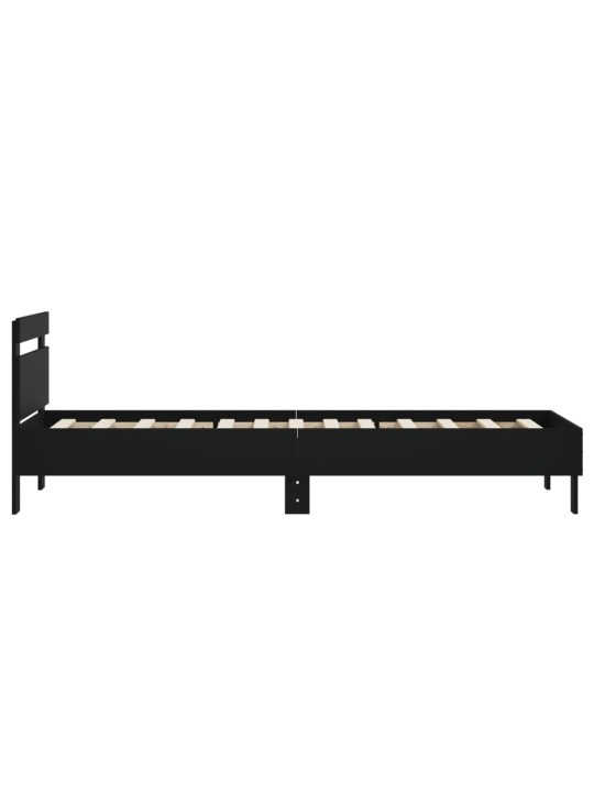 Rám postele s čelem černý 75 x 190 cm kompozitní dřevo