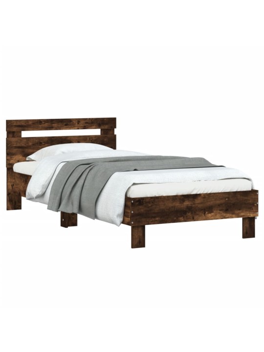 Rám postele s čelem kouřový dub 75 x 190 cm kompozitní dřevo