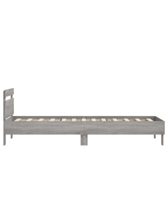 Rám postele s čelem šedý sonoma 75 x 190 cm kompozitní dřevo