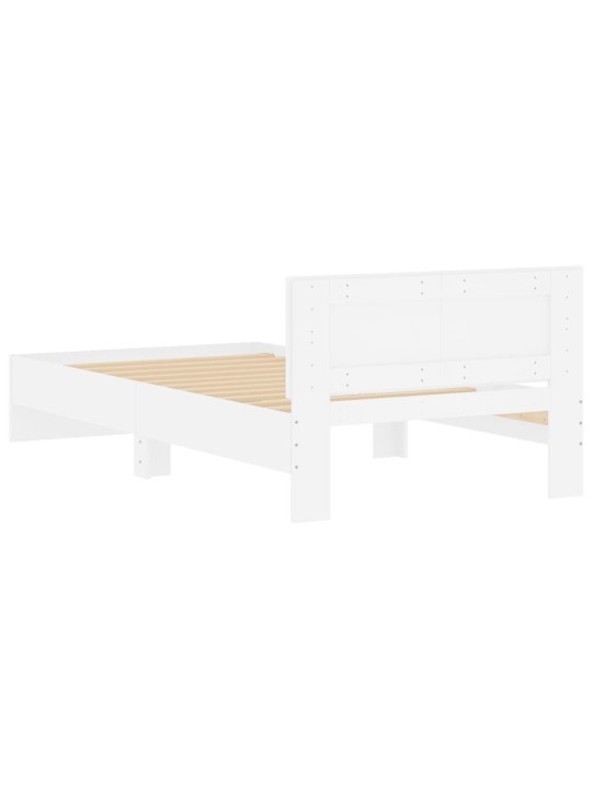 Rám postele s čelem bílý 100 x 200 cm kompozitní dřevo