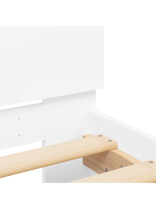 Rám postele s čelem bílý 100 x 200 cm kompozitní dřevo