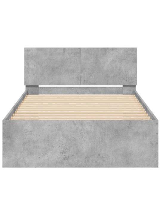 Rám postele s čelem betonově šedý 100 x 200 cm kompozitní dřevo