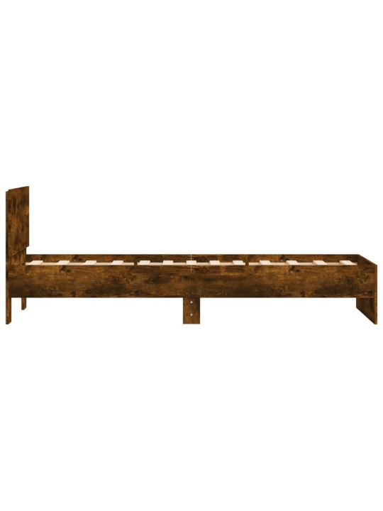 Rám postele s čelem kouřový dub 90 x 190 cm kompozitní dřevo