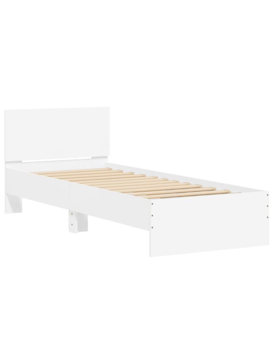 Rám postele s čelem bílý 75 x 190 cm kompozitní dřevo
