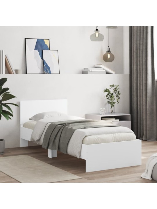 Rám postele s čelem bílý 75 x 190 cm kompozitní dřevo