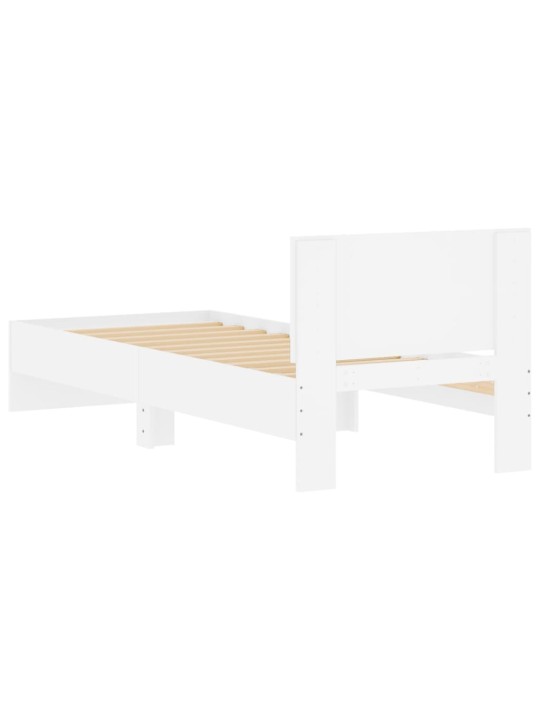 Rám postele s čelem bílý 75 x 190 cm kompozitní dřevo