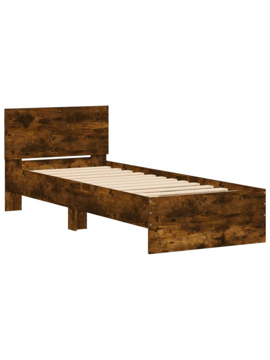 Rám postele s čelem kouřový dub 75 x 190 cm kompozitní dřevo