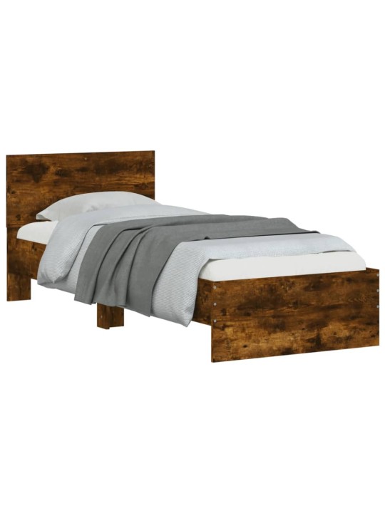 Rám postele s čelem kouřový dub 75 x 190 cm kompozitní dřevo