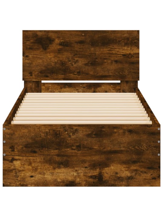 Rám postele s čelem kouřový dub 75 x 190 cm kompozitní dřevo