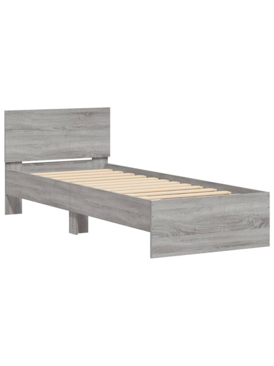Rám postele s čelem šedý sonoma 75 x 190 cm kompozitní dřevo