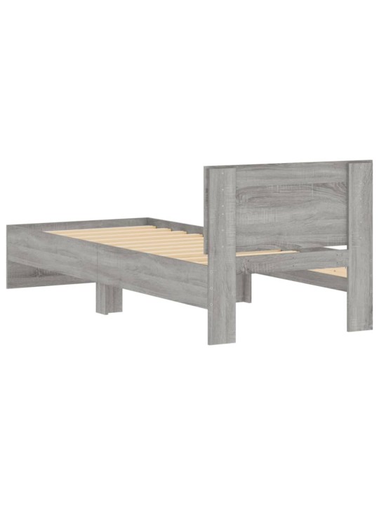 Rám postele s čelem šedý sonoma 75 x 190 cm kompozitní dřevo