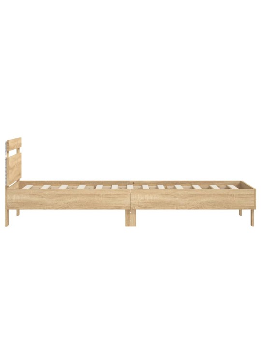 Rám postele s čelem a LED osvětlením dub sonoma 90 x 190 cm