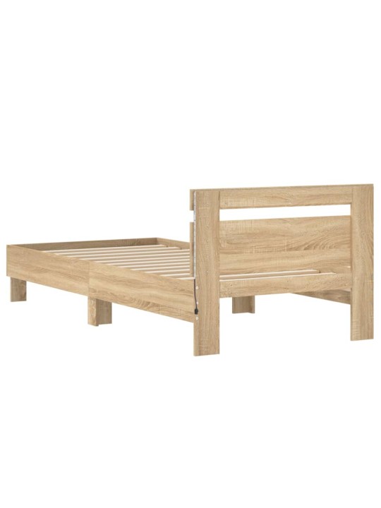 Rám postele s čelem a LED osvětlením dub sonoma 75 x 190 cm