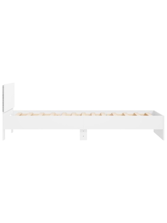 Rám postele s čelem a LED osvětlením bílý 100 x 200 cm