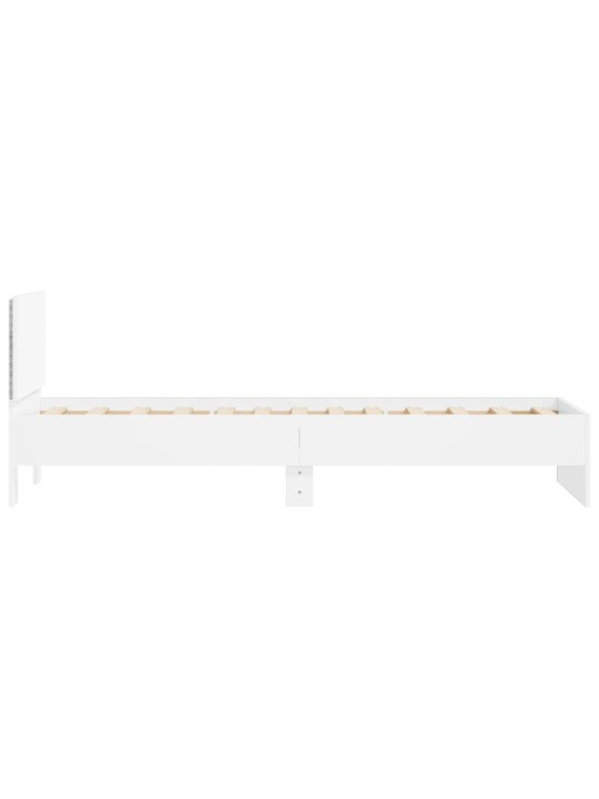 Rám postele s čelem a LED osvětlením bílý 90 x 200 cm