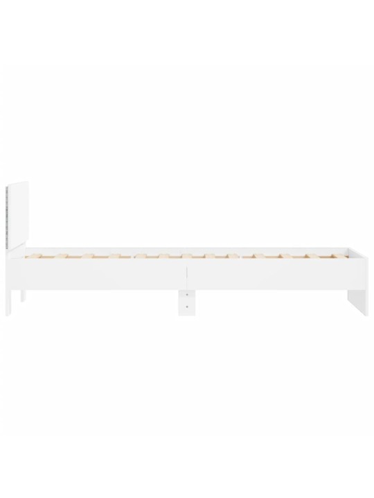 Rám postele s čelem a LED osvětlením bílý 75 x 190 cm