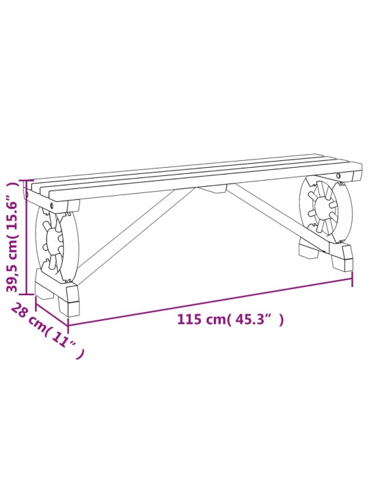 Zahradní lavice 115 cm masivní jedlové dřevo