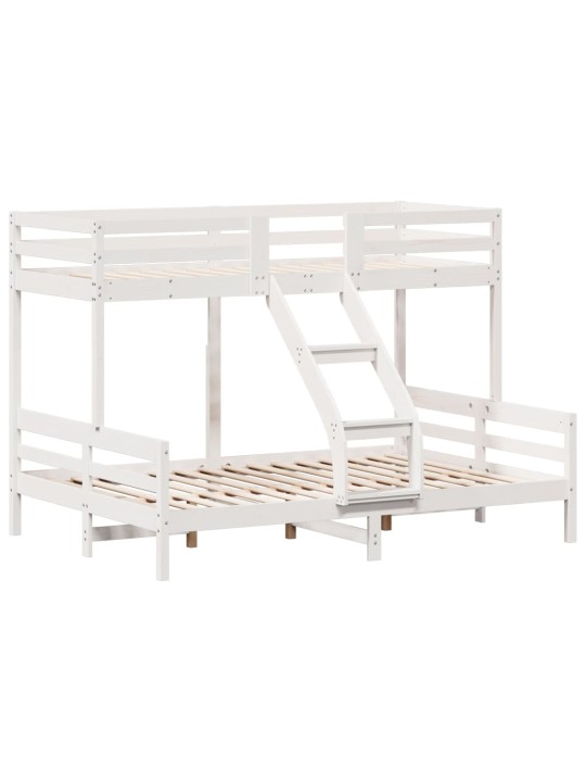 Patrová postel 80 x 200/140 x 200 cm bílá masivní borové dřevo