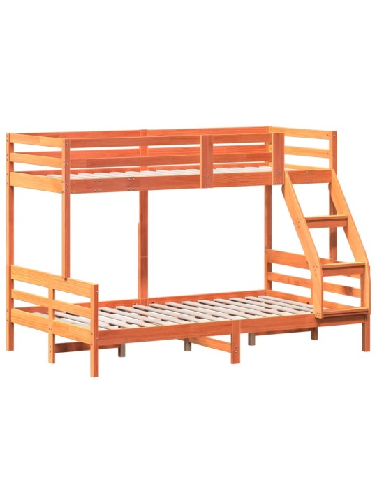 Patrová postel 80 x 200/120 x 200 cm voskově hnědá borové dřevo