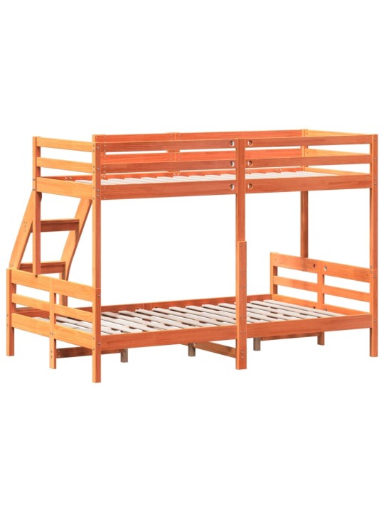 Patrová postel 80 x 200/120 x 200 cm voskově hnědá borové dřevo