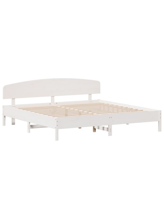 Postel bez matrace bílá 200 x 200 cm masivní borovice
