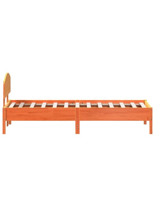 Postel bez matrace voskově hnědá 100 x 200 cm masivní borovice