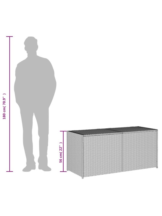 Zahradní úložný box šedý 283 l polyratan